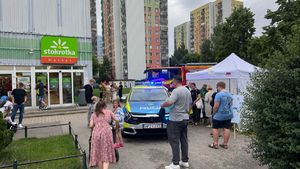Policjant na pikniku.