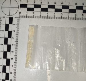 Torebka foliowa z białym proszkiem.