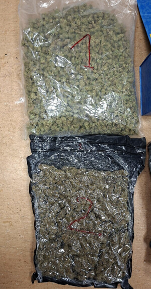 Susz roślinny w foliowych workach.