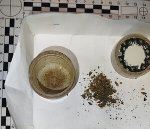 Pojemnik z suszem roślinnym.